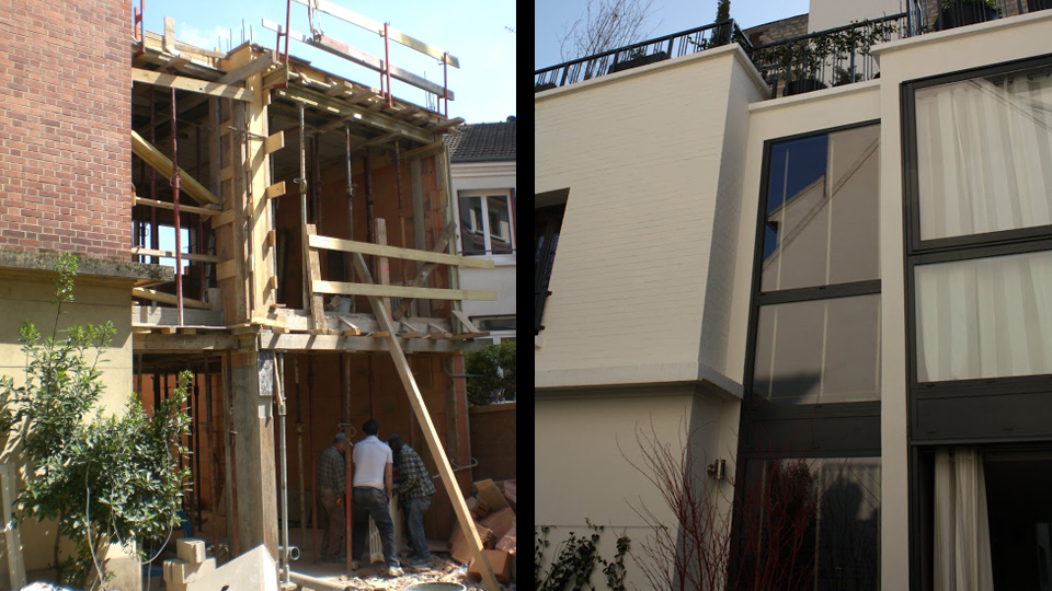 Façade extension maison R+1 Paris, Jean-Thomas Finateu architecte DPLG